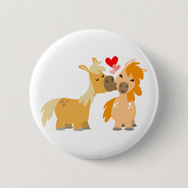 Cute Cartoon Ponies in Love Ronde Button 5,7 Cm