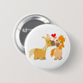 Cute Cartoon Ponies in Love Ronde Button 5,7 Cm (Voorkant /achterkant)