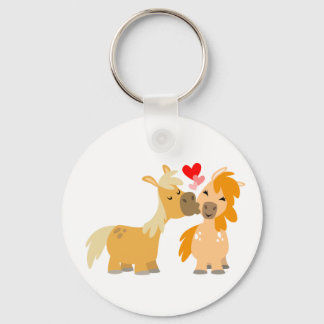 Cute Cartoon Ponies in Love Sleutelhanger