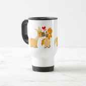 Cute Cartoon Ponies in Love Travel Mug Reisbeker (Voorkant links)