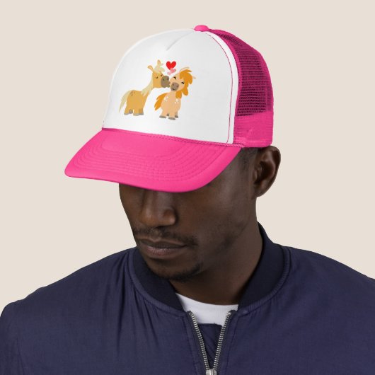 Cute Cartoon Ponies in Love Trucker Pet (In situ)