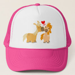 Cute Cartoon Ponies in Love Trucker Pet