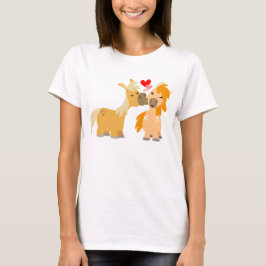 Cute Cartoon Ponies in Love Women T shirt
