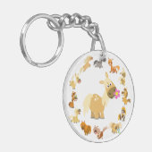 Cute Cartoon Ponies Mandala AcrylSleutelhanger Sleutelhanger (Voorkant Links)