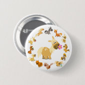 Cute Cartoon Ponies Mandala Button Badge (Voorkant /achterkant)