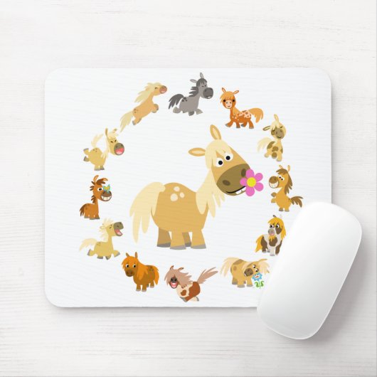 Cute Cartoon Ponies Mandala Mousepad Muismat (Met muis)