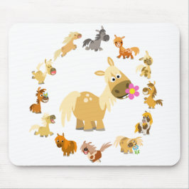 Cute Cartoon Ponies Mandala Mousepad Muismat