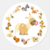 Cute Cartoon Ponies Mandala Sticker (Voorkant)