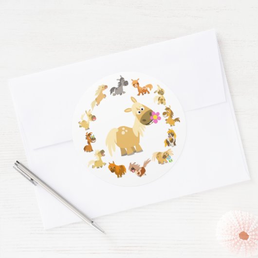 Cute Cartoon Ponies Mandala Sticker (Envelop)
