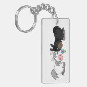 Cute Cartoon Ponies Standoff AcrylSleutelhanger Sleutelhanger (Voorkant Links)
