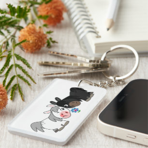 Cute Cartoon Ponies Standoff AcrylSleutelhanger Sleutelhanger