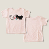 Cute Cartoon Ponies Standoff Baby T-Shirt (Ontwerp Voorkant & Achterkant)