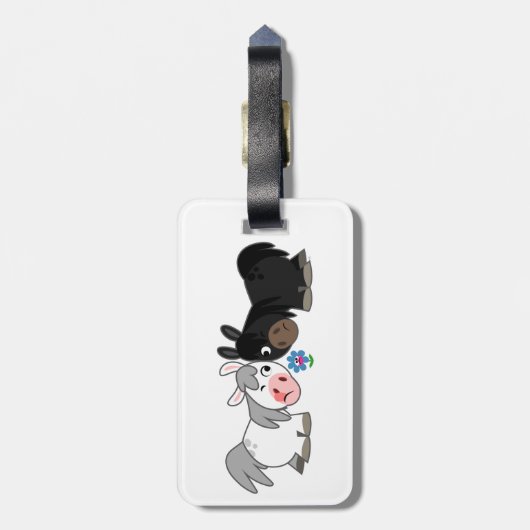 Cute Cartoon Ponies Standoff Bagagelabel (Achterkant verticaal)