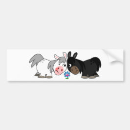 Cute Cartoon Ponies Standoff Bumpersticker