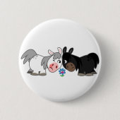 Cute Cartoon Ponies Standoff Button Badge (Voorkant)