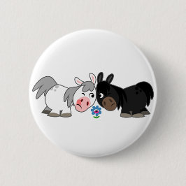 Cute Cartoon Ponies Standoff Button Badge