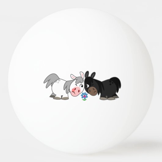 Cute Cartoon Ponies Standoff Ping Pong Ball (Voorkant)
