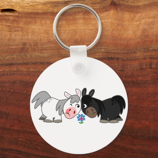 Cute Cartoon Ponies Standoff Sleutelhanger (Voorkant)