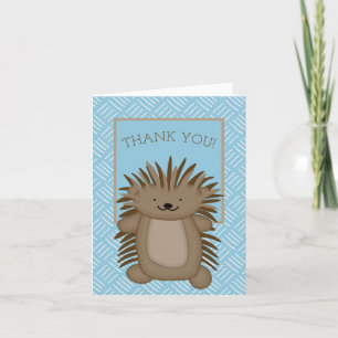 Cute Cartoon Porcupine Kinder Bedankkaart