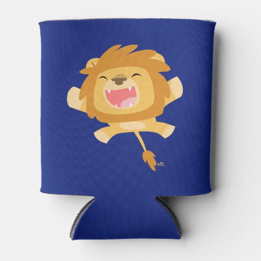 Cute Cartoon Pouncing Lion Blikjeskoeler (Voorkant)