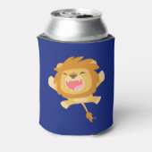 Cute Cartoon Pouncing Lion Blikjeskoeler (Blikje Achterkant)