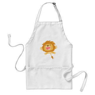 Cute Cartoon Pouncing Lion Standaard Schort