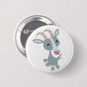Cute Cartoon Prancing Goat Button Badge (Voorkant /achterkant)