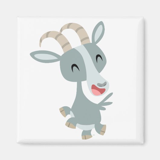 Cute Cartoon Prancing Goat Magnet (Voorkant)