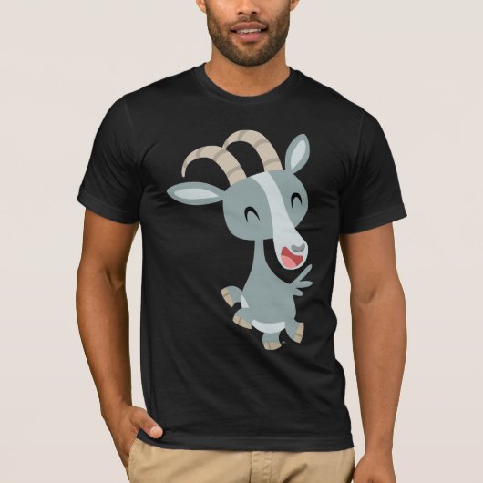 Cute Cartoon Prancing Goat T-Shirt (Voorkant)