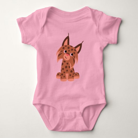 Cute Cartoon Prankish Lynx Baby Creeper Romper (Voorkant)