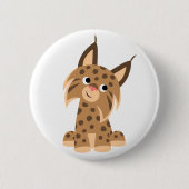 Cute Cartoon Prankish Lynx Button Badge (Voorkant)