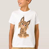 Cute Cartoon Prankish Lynx Children T-Shirt (Voorkant)