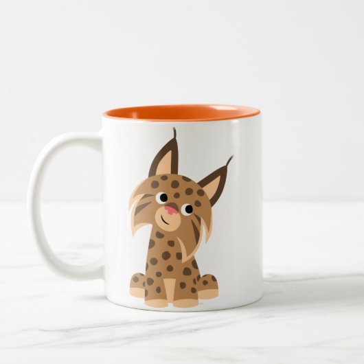 Cute Cartoon Prankish Lynx Mok (Links)