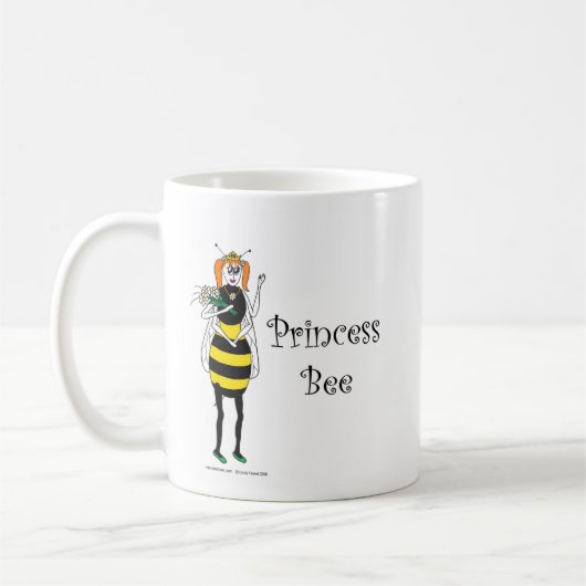 Cute cartoon Princess Bee Koffiemok (Links)