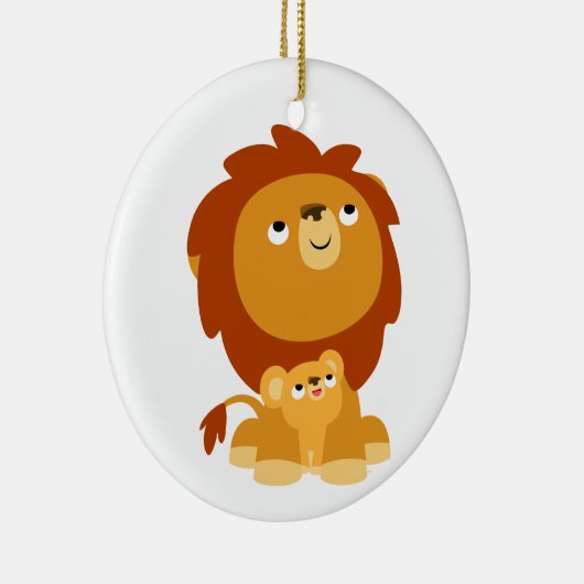 Cute Cartoon Protected Dad Leon Ornament (Rechts)