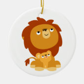 Cute Cartoon Protected Dad Leon Ornament (Voorkant)