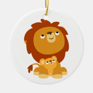 Cute Cartoon Protected Dad Leon Ornament