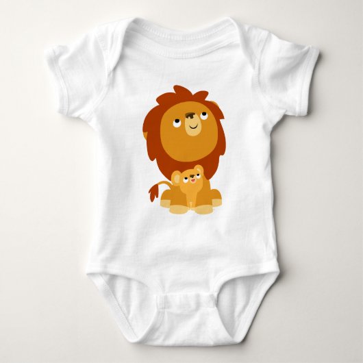 Cute Cartoon Protection Lion & Cub Baby Creeper Romper (Voorkant)