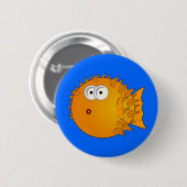 Cute Cartoon Puffer Fish Ronde Button 5,7 Cm (Voorkant /achterkant)