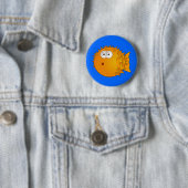 Cute Cartoon Puffer Fish Ronde Button 5,7 Cm (In situ)