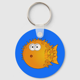 Cute Cartoon Puffer Fish Sleutelhanger