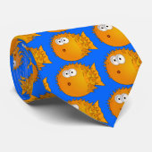 Cute Cartoon Puffer Fish Stropdas (Opgerold)
