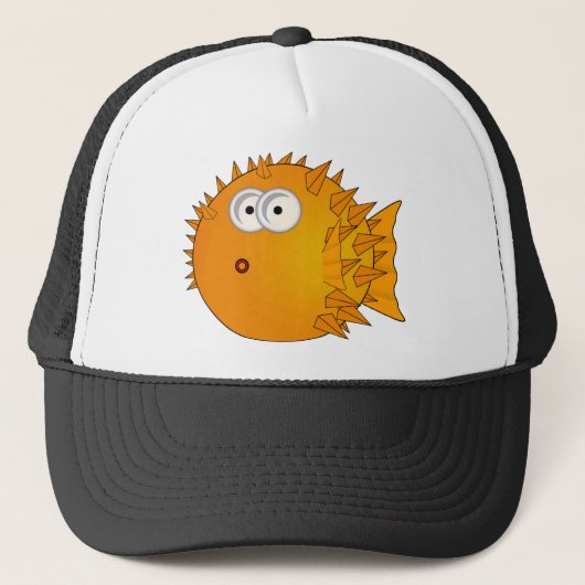 Cute Cartoon Puffer Fish Trucker Pet (Voorkant)