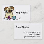Cute cartoon pug crochet Visitekaartje (Voorkant / Achterkant)