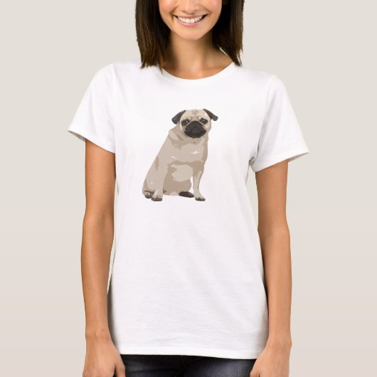 Cute Cartoon Pug T Shirt (Voorkant)