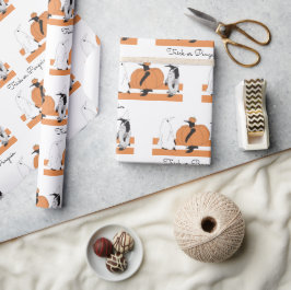 Cute Cartoon Pumpkin Penguin Funny Halloween Cadeaupapier