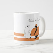 Cute Cartoon Pumpkin Penguin Funny Halloween Grote Koffiekop (Voorkant rechts)