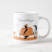 Cute Cartoon Pumpkin Penguin Funny Halloween Grote Koffiekop (Rechts)
