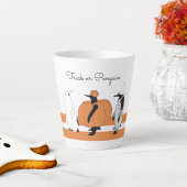 Cute Cartoon Pumpkin Penguin Funny Halloween Latte Mok