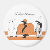 Cute Cartoon Pumpkin Penguin Funny Halloween Magneet (Voorkant)